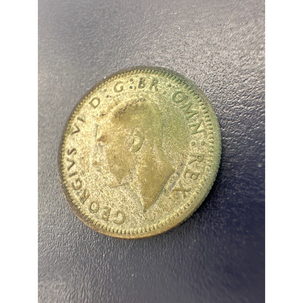 1937 Great Britain Sixpence – King George VI – 50% Silver Coin –‎ UK 6d